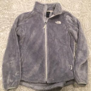 Gray fuzzy Northface zip up